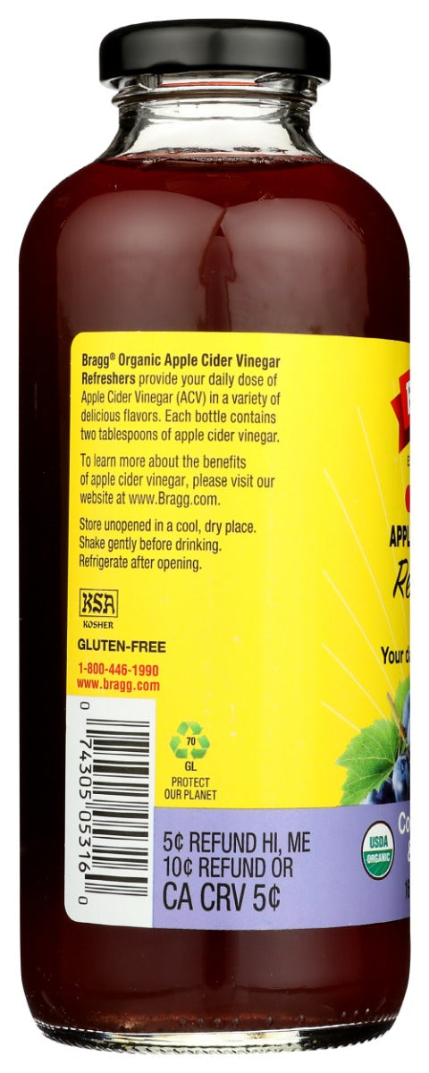 BRAGG: ACV Refreshers Concord Grape and Hibiscus, 16 fo
