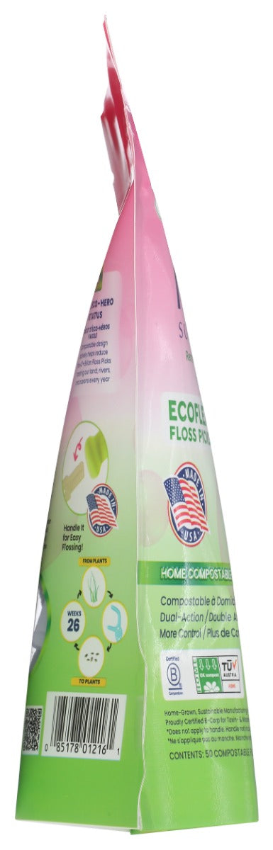 RADIUS: Ecoflex Kids Bubblegum Floss Picks 50 Count, 1 ea