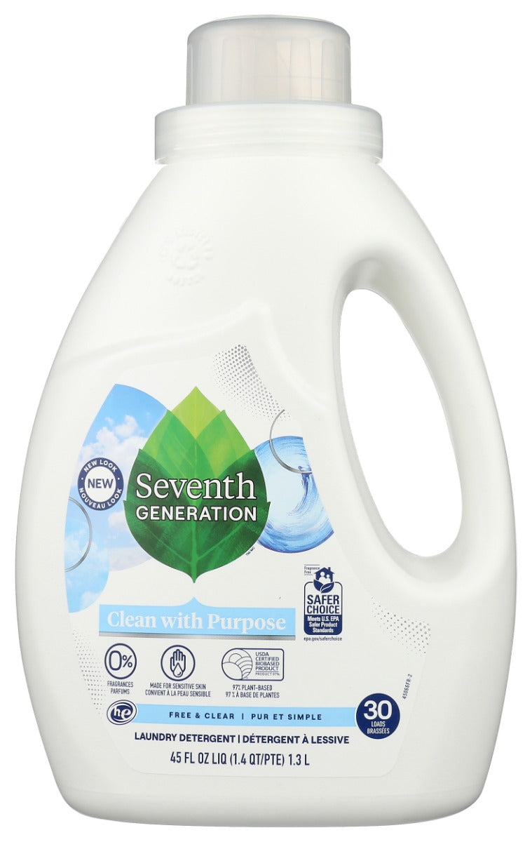 SEVENTH GENERATION: Liquid Laundry Detergent Free and Clear, 45 fo