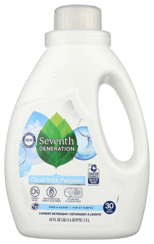 SEVENTH GENERATION: Liquid Laundry Detergent Free and Clear, 45 fo