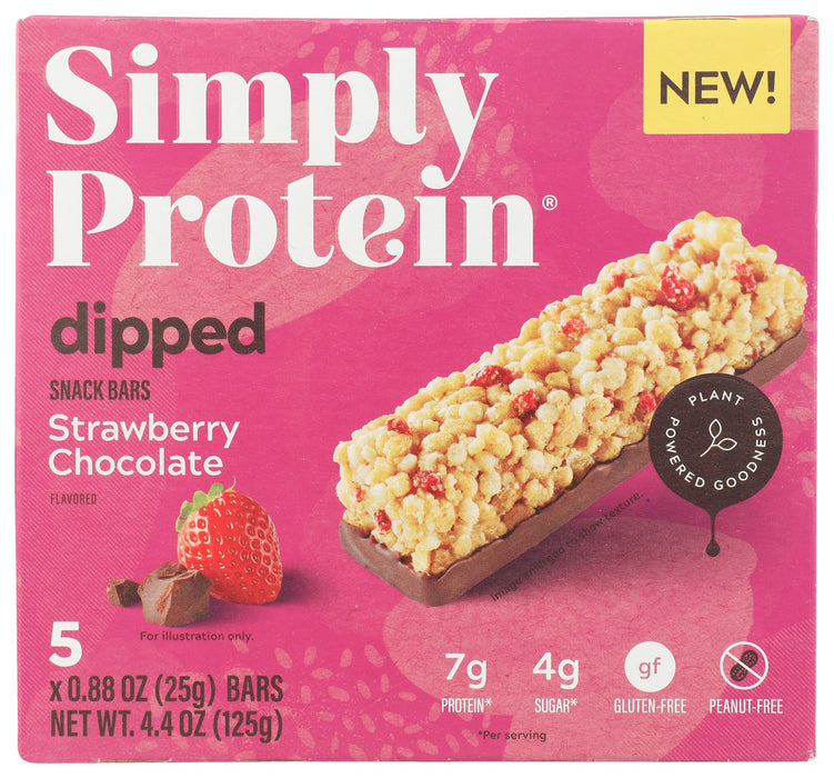 SIMPLYPROTEIN: Strawberry Chocolate Dipped Bar, 4.4 oz