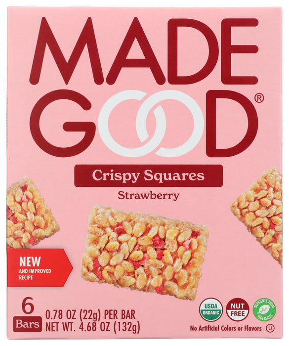 MADEGOOD: Strawberry Crispy Squares, 4.68 oz