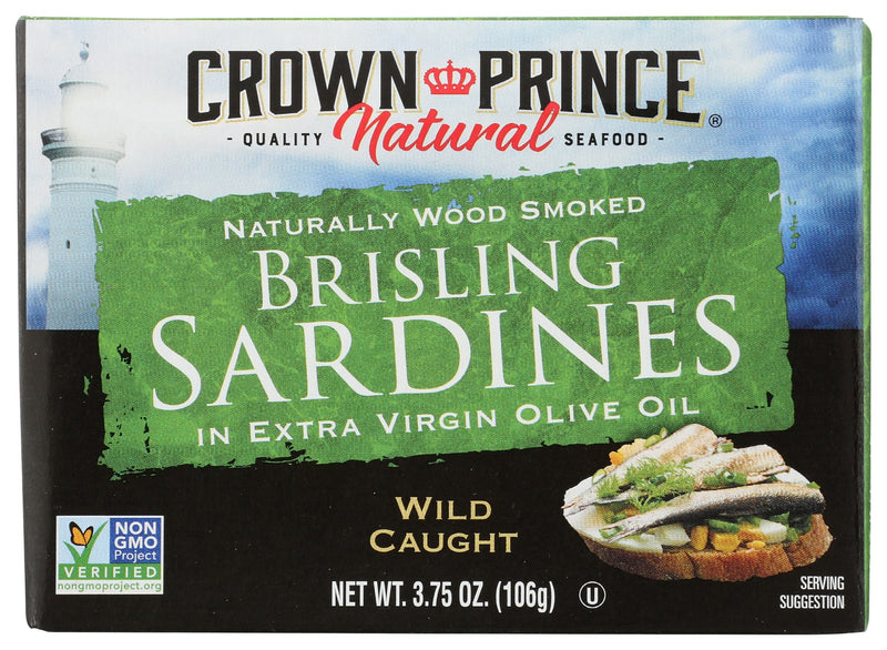 Naturally smoked over hardwood chips; hand packed in pure cold pressed extra virgin olive oil
Non-GMO Project Verified
Contains 1,860 mg omega-3 per serving
Certified Paleo; Keto Certified; Gluten free; Kosher
Excellent source of protein and calcium
Good source of vitamin D and iron
Available in 3.75-ounce cans with pull-top lids
Sustainably wild caught, Product of Scotland
Refrigerate after opening
Changes to the Nutrition Facts Label