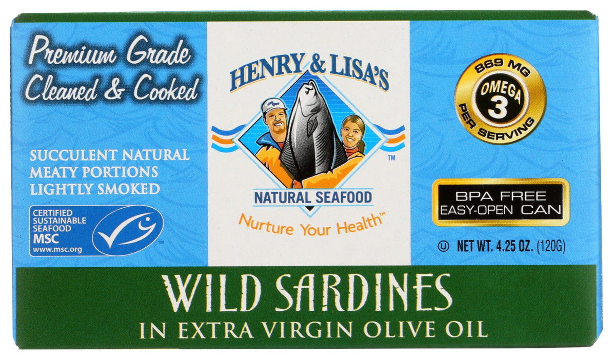 These sardines are sourced from the wild, ensuring their freshness and natural taste. Whether enjoyed on their own, added to salads, or used in various recipes, Henry &amp; Lisa's Wild Sardines in Extra Virgin Olive Oil are a versatile choice for seafood lovers.