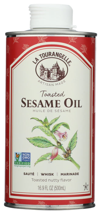 We believe the finest toasted sesame seed oil should be bold and complex but not overpowering. This is only achieved through carefully selecting the highest quality sesame seeds, which are lightly toasted, expeller-pressed, and gently filtered to perfection. The result is this golden-brown oil which adds rich, nutty flavor to your vinaigrette, stir-fry, or marinade.