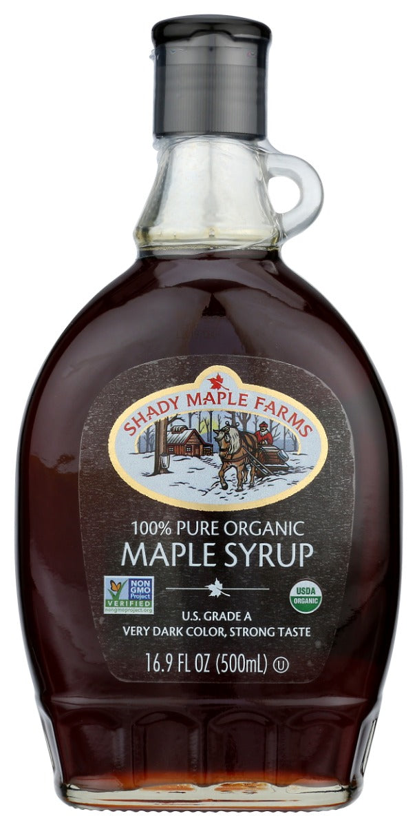 Each serving of our strong-tasting maple syrup contains 210 calories and no saturated fat or cholesterol.
