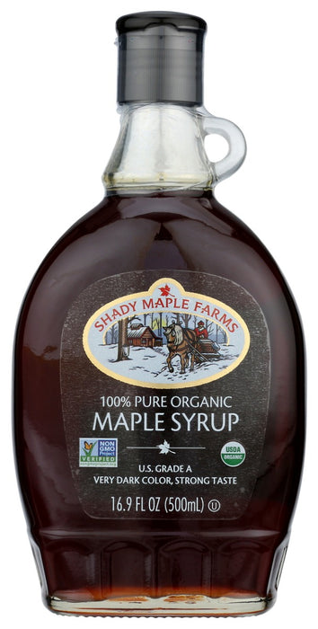 Each serving of our strong-tasting maple syrup contains 210 calories and no saturated fat or cholesterol. 