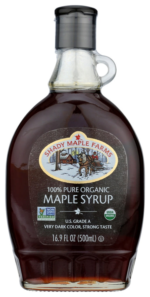 Each serving of our strong-tasting maple syrup contains 210 calories and no saturated fat or cholesterol. 