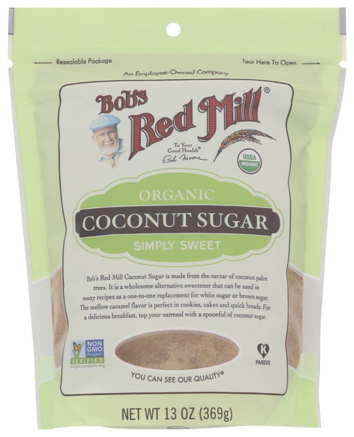 Bob's Red Mill Coconut Sugar is made from the nectar of the palm blossom from the coconut tree. Due to its low glycemic index, the nutrition of coconut sugar makes it a wholesome alternative sweetener that can be used in many recipes as a one-to-one replacement for regular sugar like white sugar or brown sugar. The mellow caramel flavor of this alternative sweetener is perfect in cookies, cakes and quick breads. For a delicious breakfast, top your oatmeal with a spoonful of coconut sugar.