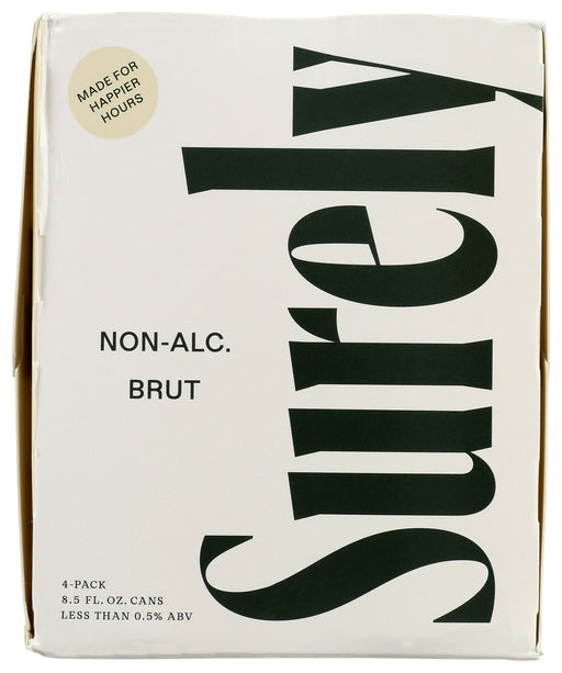 SURELY: Non Alcoholic Brut Can 4 Pack, 33.81 fo