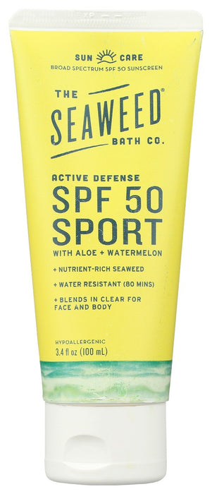 SEAWEED BATH COMPANY: Active Defense Spf 50 Sport Lotion, 3.4 oz