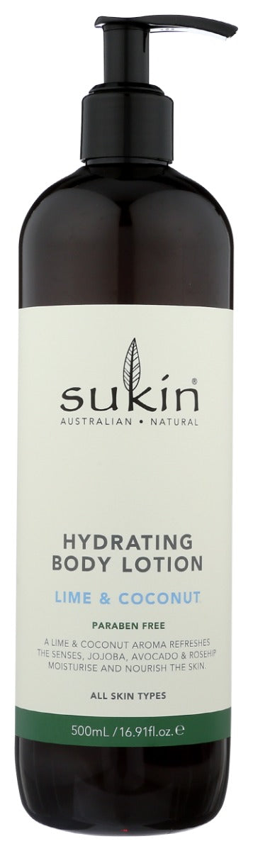 SUKIN: Lime and Coconut infused Hydrating Body Lotion, 16.9 fo