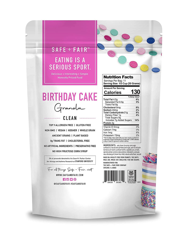 THE SAFE AND FAIR FOOD COMPANY: Granola Birthday Cake, 12 oz