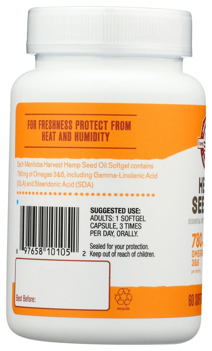 MANITOBA HARVEST: Hemp Seed Oil Softgels, 60 sg