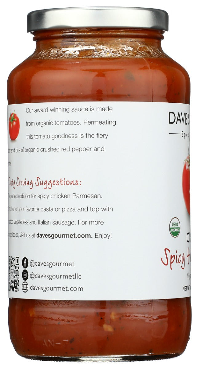 DAVES GOURMET: Organic Spicy Heritage Red Pasta Sauce, 24 oz