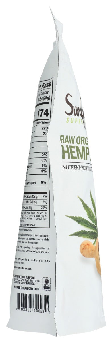 SUNFOOD SUPERFOODS: Hemp Seeds Shelled Organic Raw, 1 lb