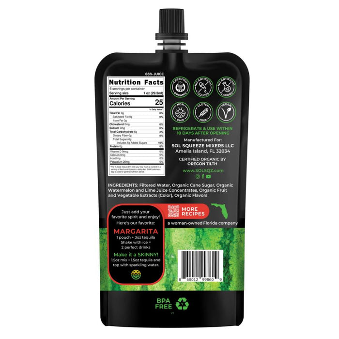 SOL SQUEEZE: Watermelon Cocktail Mix, 6 oz