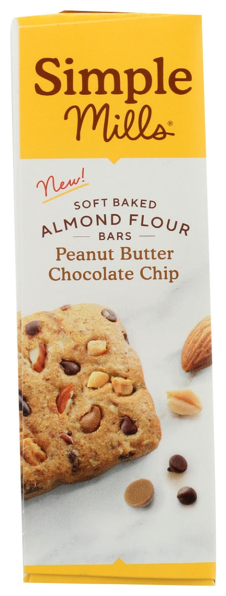 SIMPLE MILLS: Peanut Butter Chocolate Chip Soft Baked Bars, 5.99 oz