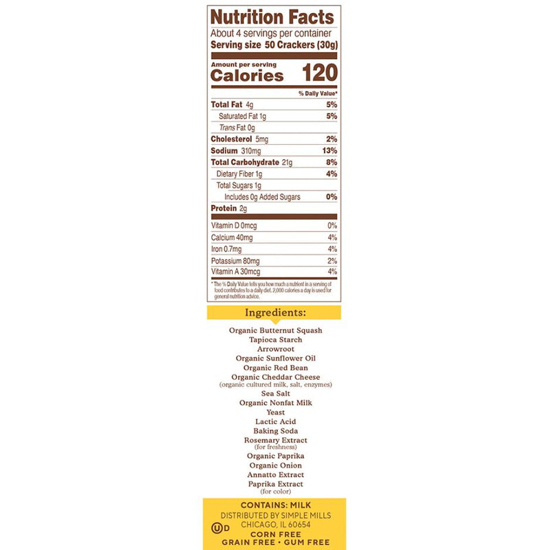 SIMPLE MILLS: Pop Mms Cheddar Crackers, 4 oz