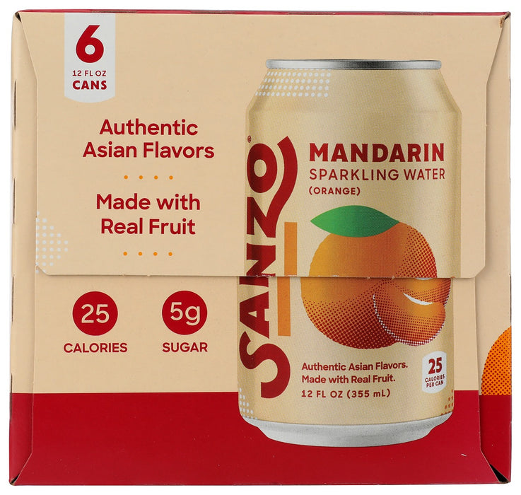 SANZO: Mandarin Sparkling Water 6 Count, 72 fo