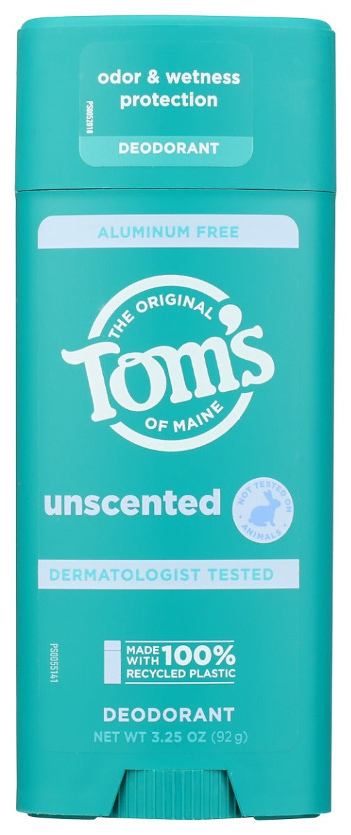 TOMS OF MAINE: Unscented Deodorant Stick, 3.25 oz