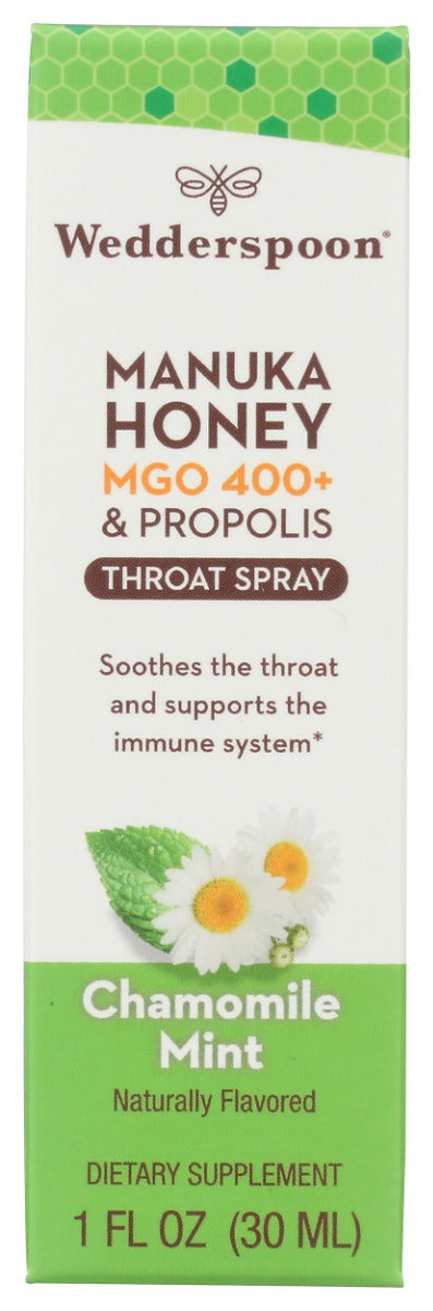 WEDDERSPOON: Propolis and Manuka Honey Throat Spray Chamomile and Mint, 1 fo