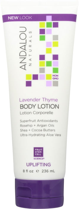 This ultimate skin food blends emollient rich rosehip and argan oils with shea and cocoa butters to nourish, smooth, and soften the appearance of dry skin. Refreshing lavender thyme delights the senses as superfruit antioxidants and ultra-hydrating aloe vera help protect and uplift skin's moisture barrier for a luxurious, all-over body treatment.