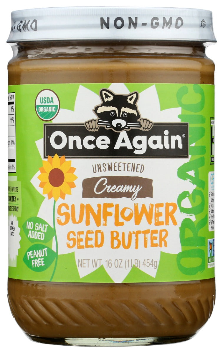 Deliciously creamy, certified organic sunflower butter made with just sunflower seeds and organic sunflower oil for a mouth-watering peanut butter alternative. No added salt or sugar.