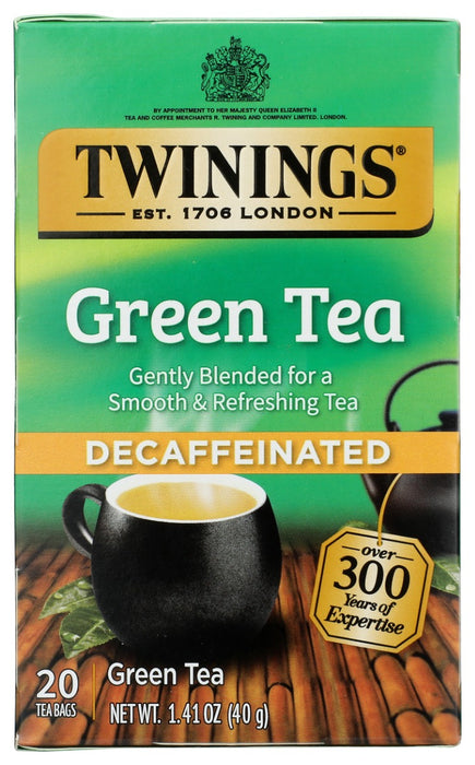 Twinings blends to perfection the finest green teas with just the right amount of flavour to give you a line of great-tasting green teas with a fresh flavour, smooth taste and enticing aroma.
Pure Green Decaffeinated Tea with a fresh taste, smooth flavour and enticing aroma.