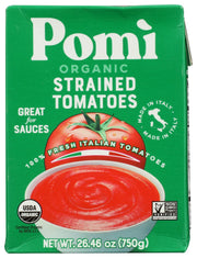 Pomì Organic Tomato Pure is a sauce produced with genuine tomatoes, fresh and perfectly ripe, processed right after harvesting. Produced only with organic Italian tomatoes, it is perfect to prepare any type of dish: meat, eggs, pasta, creams and creamy soups.