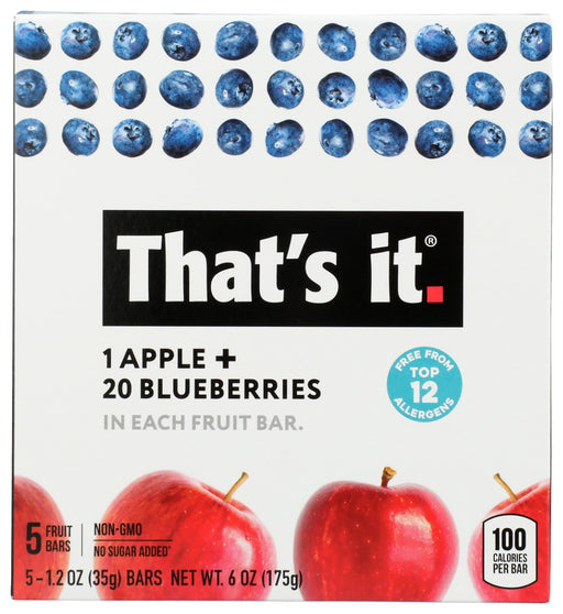 THATS IT: Apple and Blueberry Fruit Bars 5Ct, 6 oz