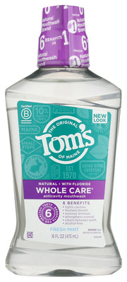 Cavity protection: Fluoride mouthwash offers clinically proven cavity protection
Alcohol-free mouthwash: Freshen breath with minty flavor and no ethyl alcohol
Strengthens teeth: Natural mouthwash helps restore minerals to teeth and strengthen enamel
Natural &amp; responsible: Contains no artificial sweeteners, preservatives, colors or flavors and is not tested on animals