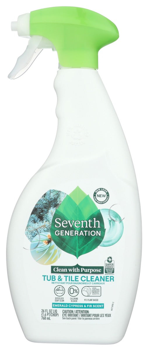 SEVENTH GENERATION: Tub and Tile Cleaner Emerald Cypress and Fir, 26 oz