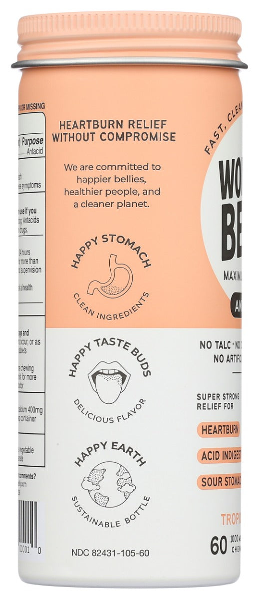 WONDERBELLY: Tropical Fruit Antacid, 60 tb