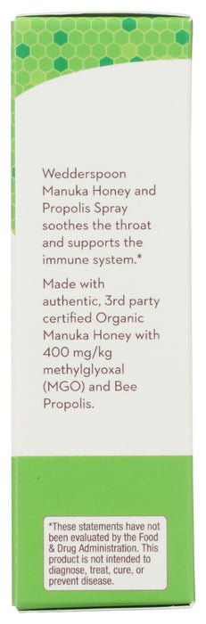 WEDDERSPOON: Propolis and Manuka Honey Throat Spray Chamomile and Mint, 1 fo