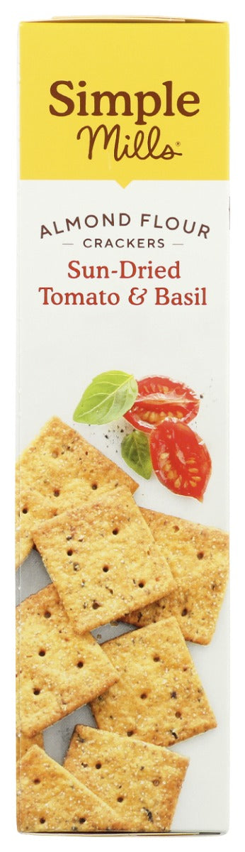 SIMPLE MILLS: Sun Dried Tomato and Basil Almond Flour Crackers, 4.25 oz