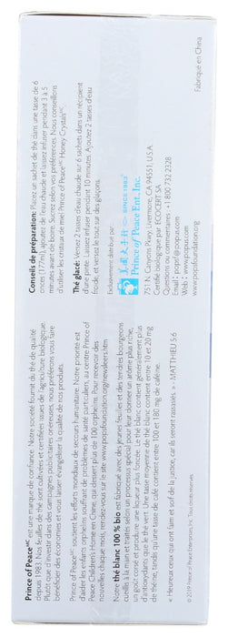 PRINCE OF PEACE: Organic White Tea, 100 bg