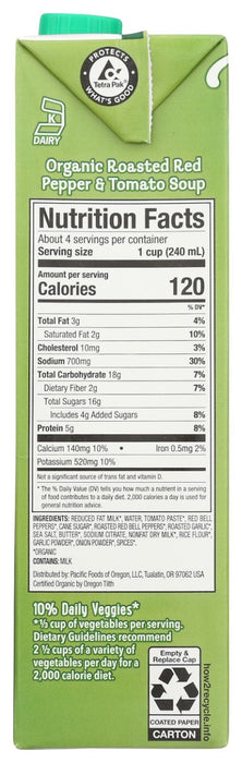 PACIFIC FOODS: Organic Roasted Red Pepper and Tomato Soup, 32 oz