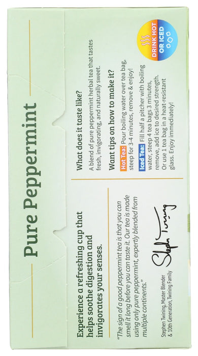 TWINING TEA: Pure Peppermint Herbal Tea, 50 bg
