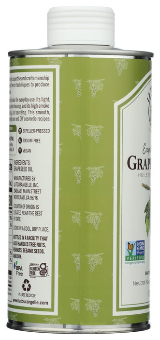 LA TOURANGELLE: Grapeseed Oil, 16.9 fo