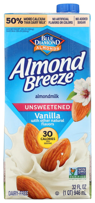 After we introduced Almond Breeze®, we received many requests to bring out a version with no added sugar. So we did just that. Almond Breeze® Unsweetened Vanilla is a lactose free and soy free milk substitute that contains just 30 calories per cup. It's also low on the glycemic index, making it an ideal choice for people who want to avoid sugar.