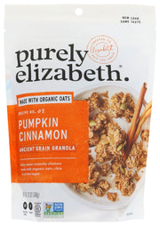 Enjoy a fall-festive flavor that tastes delicious year-round. Made with pumpkin seeds and hints of cinnamon, our Pumpkin Cinnamon Ancient Grain Granola features superfood grains and seeds for a crunchy texture and delicious salty sweet taste. Our gluten free granola recipe is made with organic oats and baked with coconut oil and sustainably sourced coconut sugar.