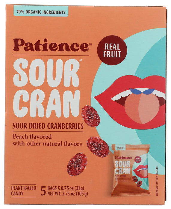 PATIENCE FRUIT & CO: Sour Dried Cranberries Peach Flavored, 3.75 oz