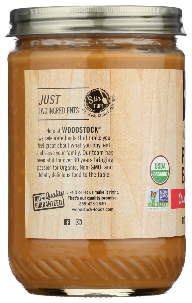 WOODSTOCK: Organic Crunchy Peanut Butter Salted, 16 oz