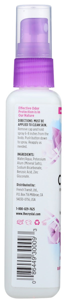 CRYSTAL BODY DEODORANT: Mineral Deodorant Spray Unscented, 4 oz