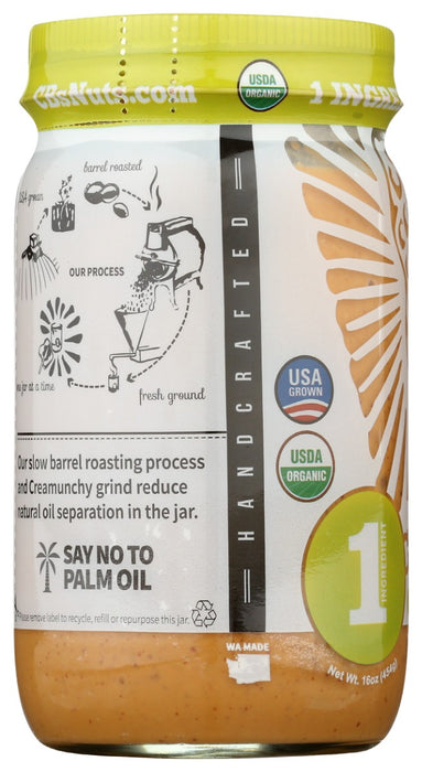 CBS NUTS: Organic 1 Ingredient Peanut Butter, 16 oz