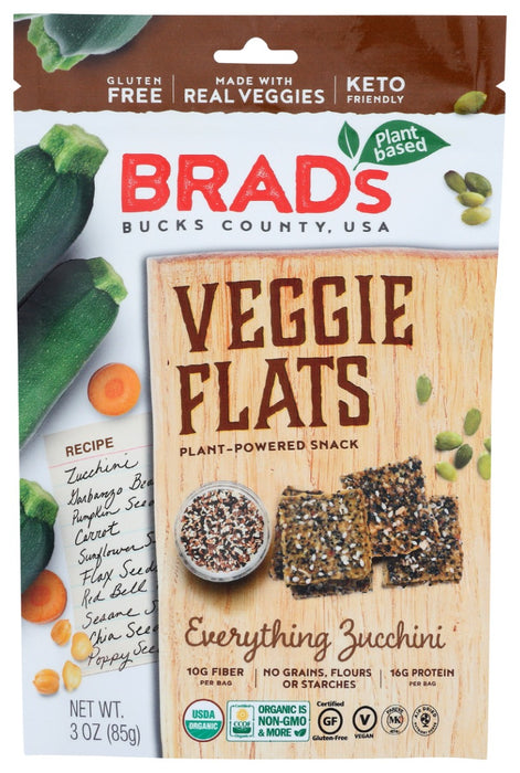 BRADS PLANT BASED: Veggie Flats Everything Zucchini, 3 oz