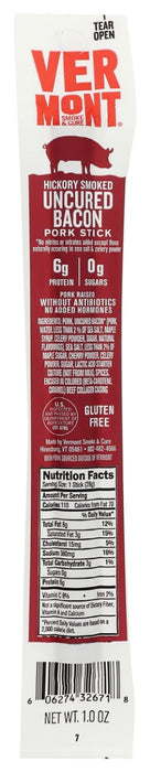 Hickory smoked, our Uncured Bacon Pork Stick is made with a touch of maple syrup and spices for the¯right balance of salty and sweet.¯¯‹
From meats raised without antibiotics or added hormones.  Free from major allergens, MSG and Gluten.