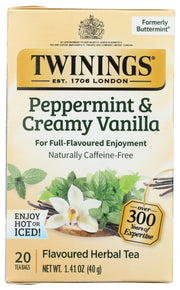 TWINING TEA: Peppermint and Creamy Vanilla Tea, 20 bg