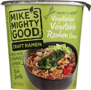 What makes Mike's Mighty Good ramen so good? We make our Vegetarian Vegetable Ramen Noodle Soup using organic ramen noodles that we make from scratch in Woodland, CA each day. This is vegan ramen as you've never had it before. Ridiculously rich broth. Non-GMO. Simple ingredients. Not too salty. Nothing fried - ever! This isn't the instant ramen from college years past.